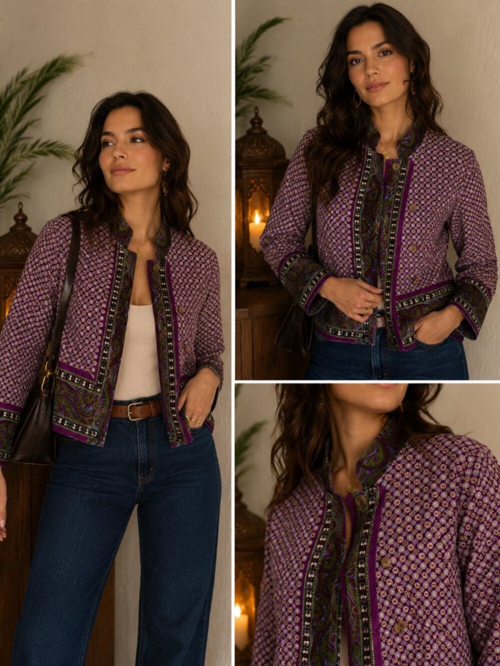 Isaac Mizrahi for Target Purple Velvet Paisley Jacket Blazer M Cottagecore Boho